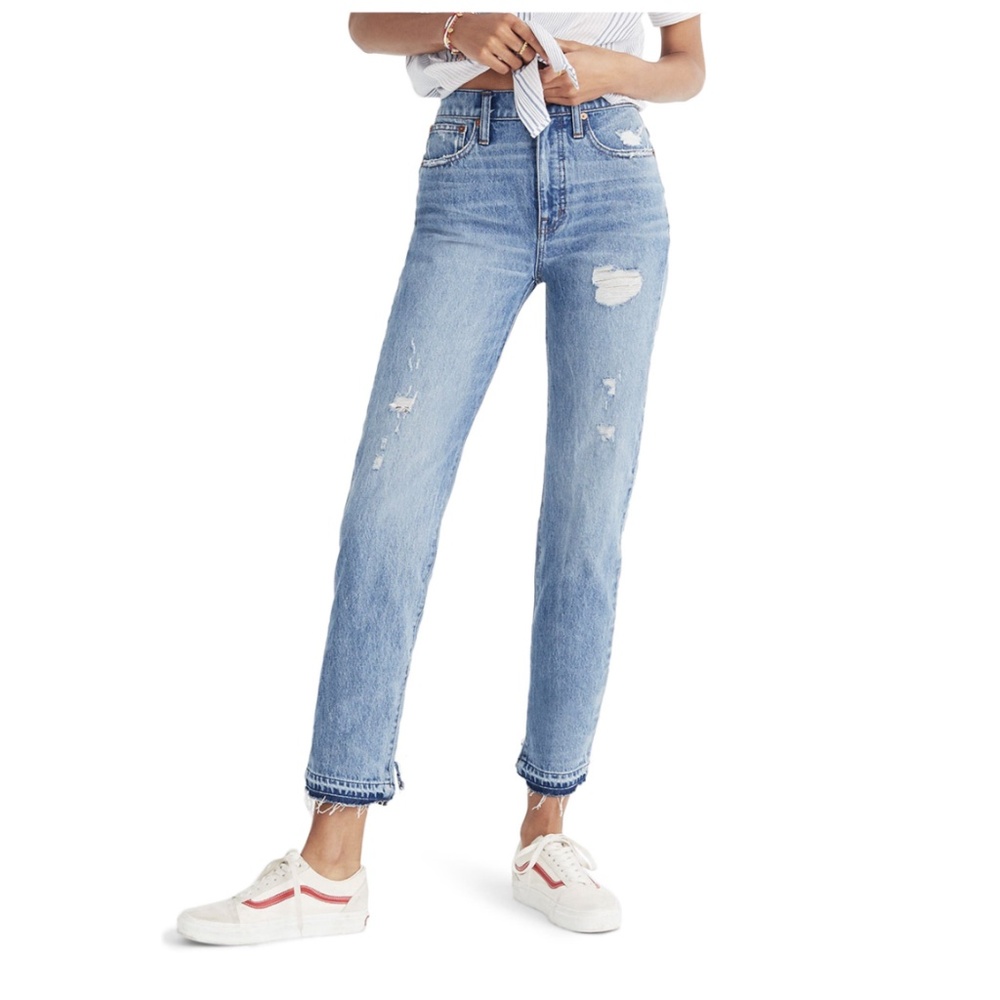 Madewell Classic Distressed Straight Leg Jeans